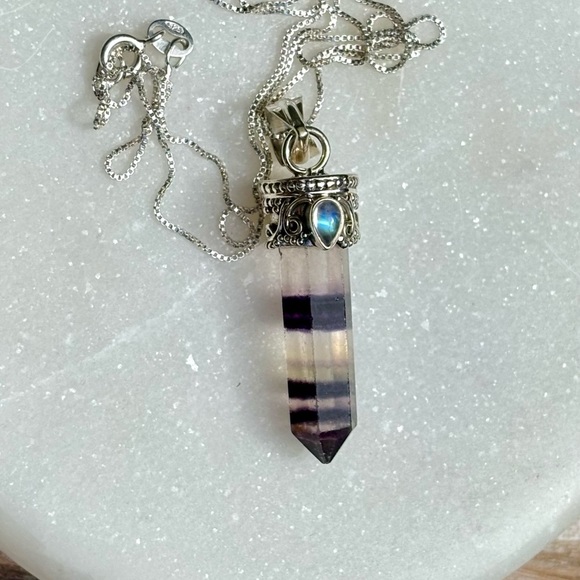 Fluorite & Moonstone Necklace - Picture 9 of 15